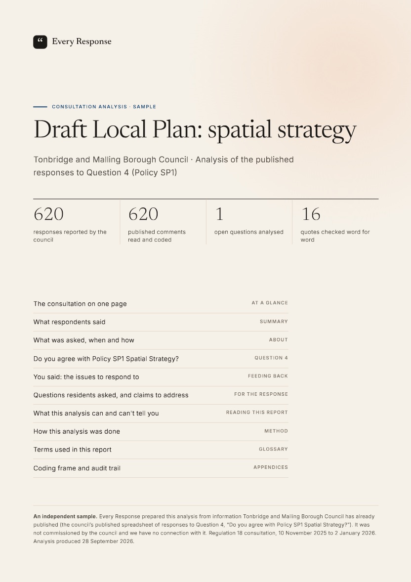 Cover of the Local Plan sample report